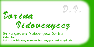 dorina vidovenyecz business card